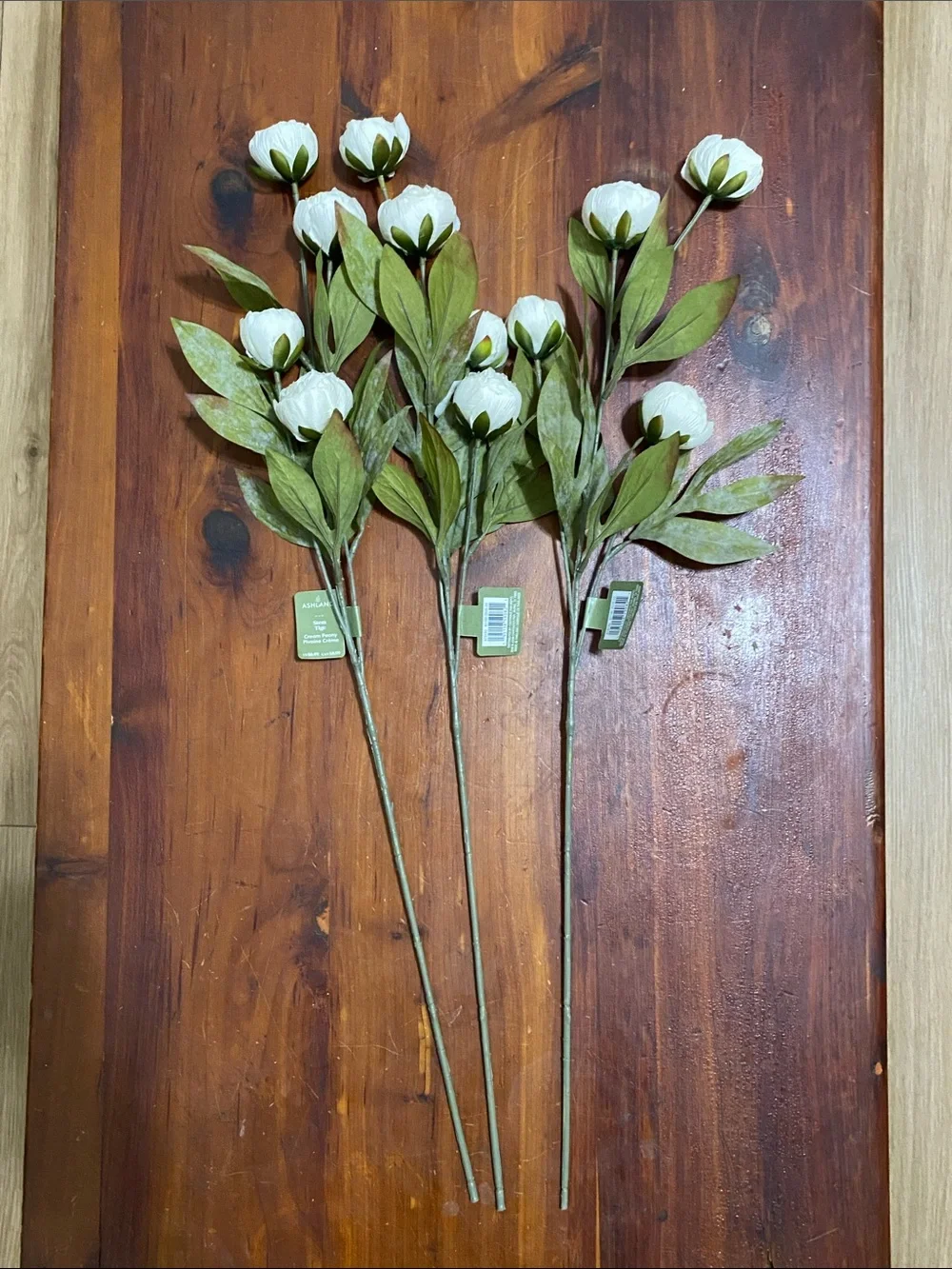 Ashland Peony Stems Cream 3 Stems